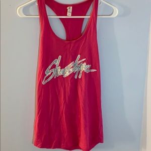 Pink racer back tank top